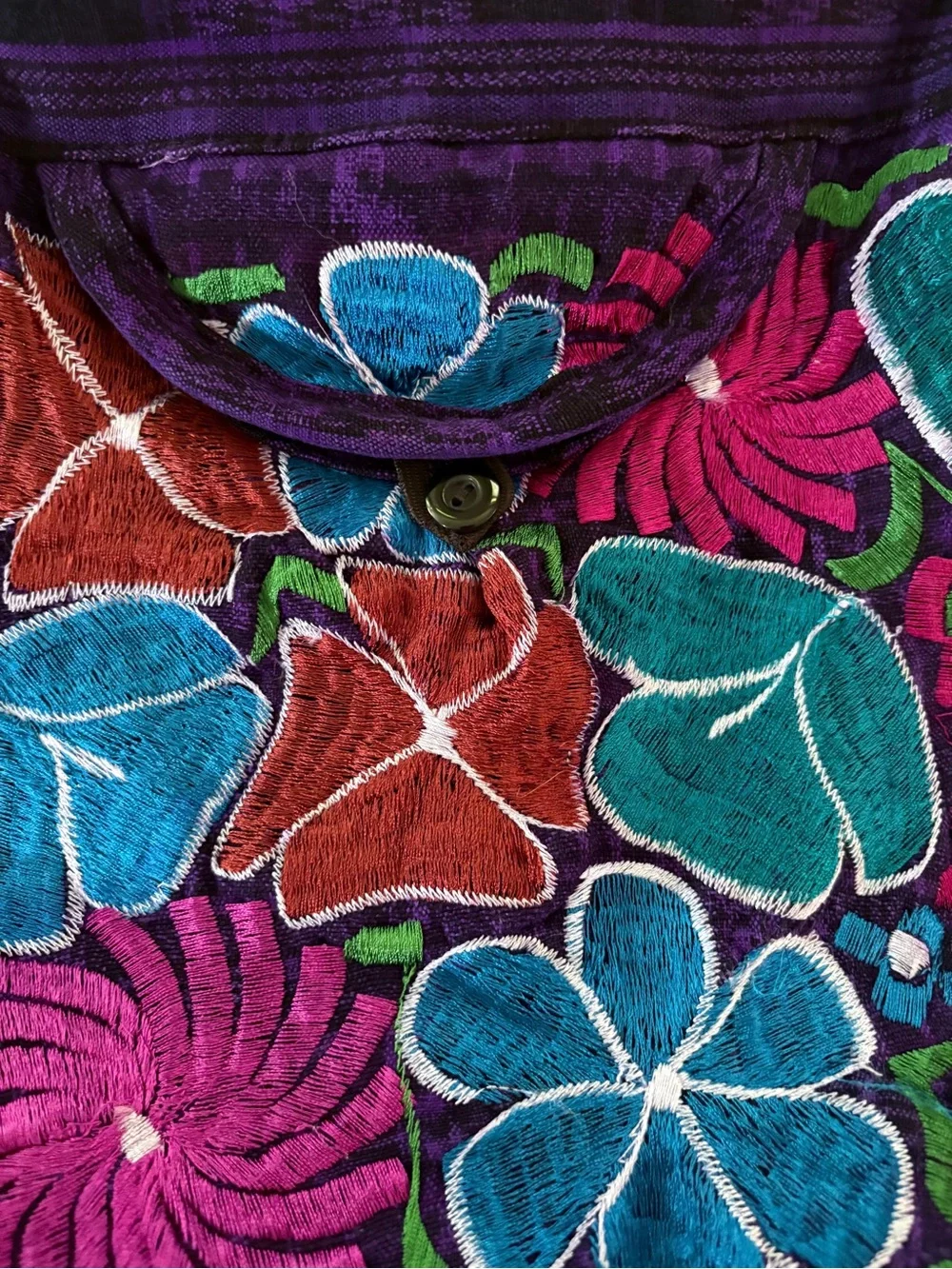 Guatemalan Handmade Boho Hobo Floral Embroidered Shoulder Purse